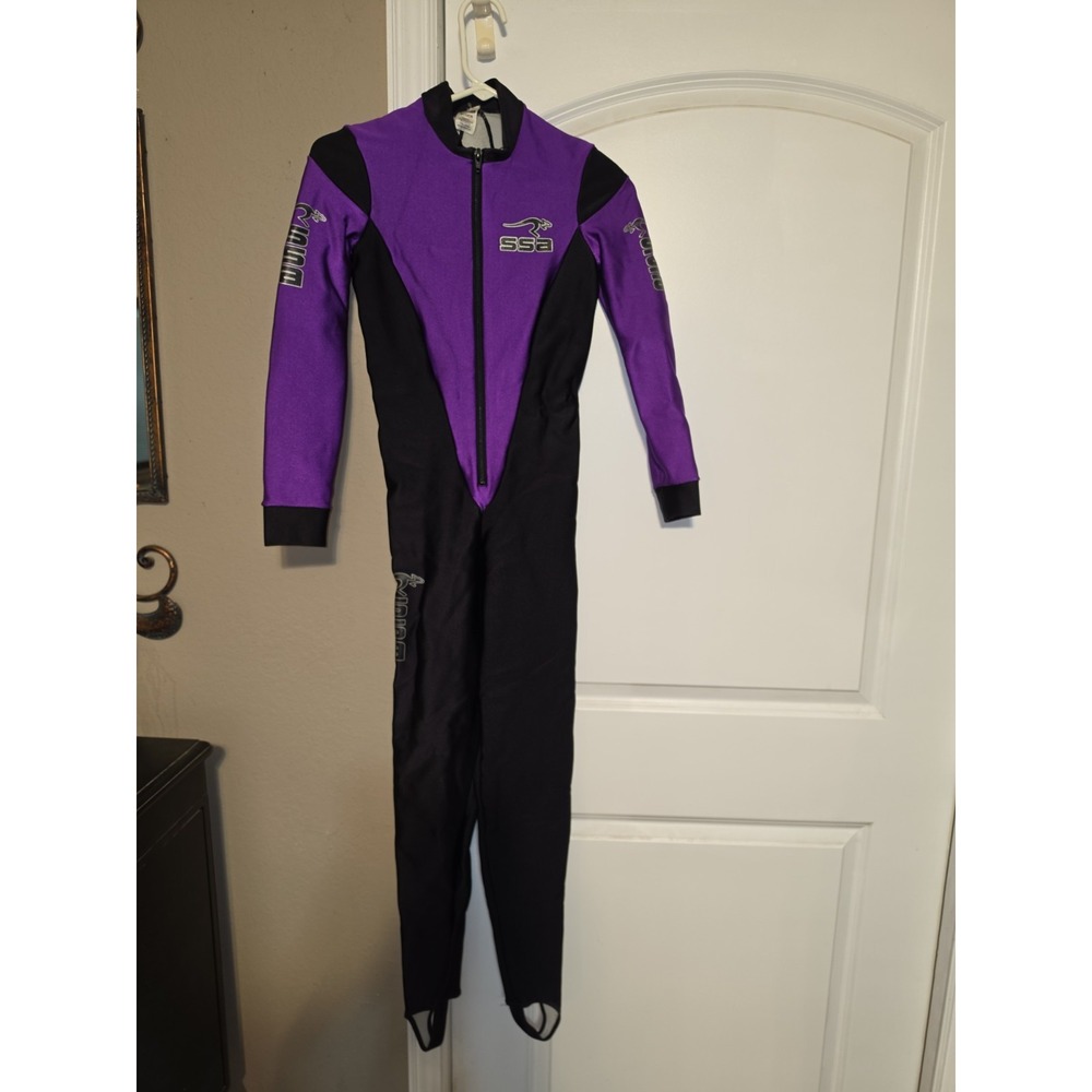 SSA Sportsuit Scubadiving Adult Small Black & Purple Front Zip